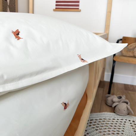 Parure de lit percale coton bio Marceau+Oscar+Petits cœurs+Solal beige 11 - vertbaudet enfant 