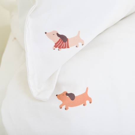 Parure de lit percale coton bio Marceau+Oscar+Petits cœurs+Solal beige 7 - vertbaudet enfant 