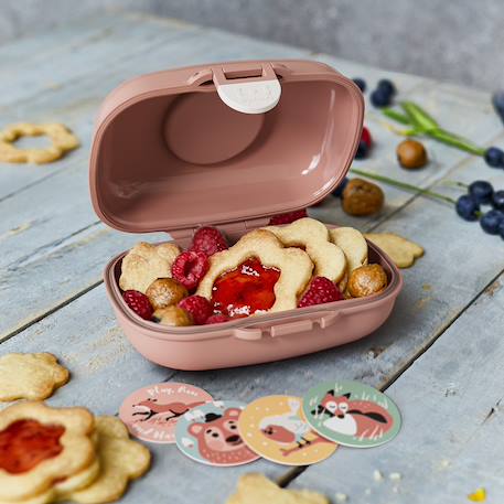 Boite à goûter enfant 600ml gram Blanc/rose+Bleu capy+Bleu dino+Bleu infinity+Bleu wolf+Cannelle fox+Rose birds+Rose blush+Rose moka+Rose papercut+Vert forest+Vert natural+Vert raccoon 49 - vertbaudet enfant 