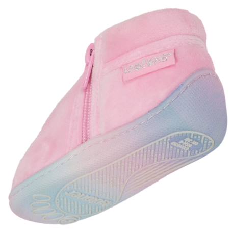 Chaussons bottillons à zip, faciles à enfiler, bon maintien du pied, semelle antidérapante Rose 5 - vertbaudet enfant 