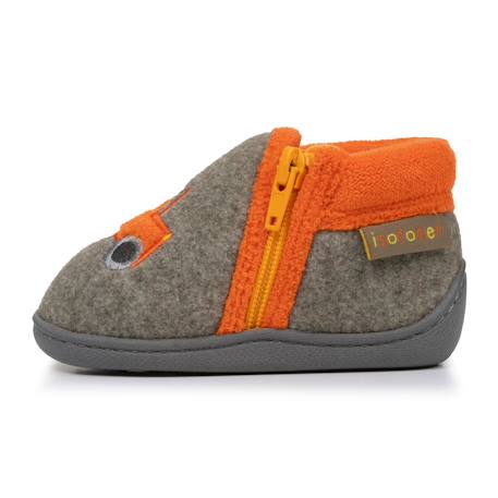 Chaussons bottillons à zip, faciles à enfiler, bon maintien du pied, semelle antidérapante Kaki chiné 3 - vertbaudet enfant 