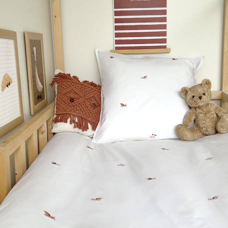 Parure de lit percale coton bio Marceau+Oscar+Petits cœurs+Solal beige 6 - vertbaudet enfant 