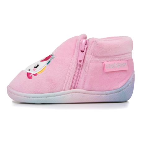 Chaussons bottillons à zip, faciles à enfiler, bon maintien du pied, semelle antidérapante Rose 3 - vertbaudet enfant 