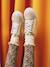 Baskets enfant fille en cuir à lacets beige imprimé+or 7 - vertbaudet enfant 