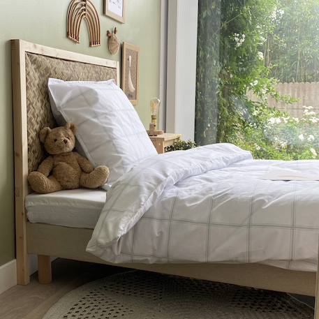 Parure de lit percale coton bio Marceau+Oscar+Petits cœurs+Solal beige 3 - vertbaudet enfant 