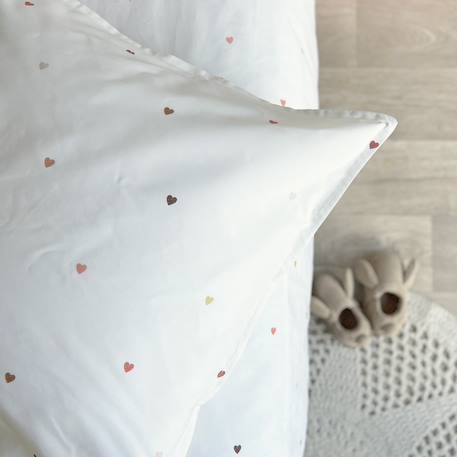 Parure de lit percale coton bio Marceau+Oscar+Petits cœurs+Solal beige 16 - vertbaudet enfant 
