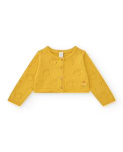 -Gilet en tricot pour fille avec motif ajouré de pommes