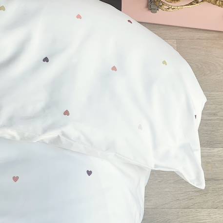 Parure de lit percale coton bio Marceau+Oscar+Petits cœurs+Solal beige 14 - vertbaudet enfant 