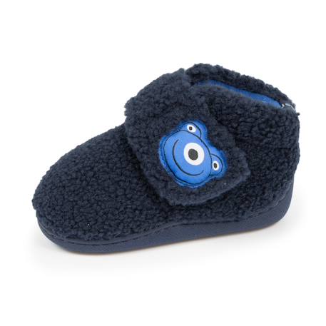 Chaussons bottillons à fermeture à scratch, bon maintien du pied, semelle antidérapante Marine 1 - vertbaudet enfant 