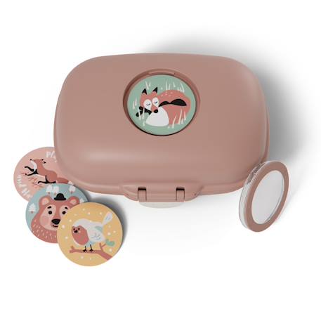 Boite à goûter enfant 600ml gram Blanc/rose+Bleu capy+Bleu dino+Bleu infinity+Bleu wolf+Cannelle fox+Rose birds+Rose blush+Rose moka+Rose papercut+Vert forest+Vert natural+Vert raccoon 48 - vertbaudet enfant 