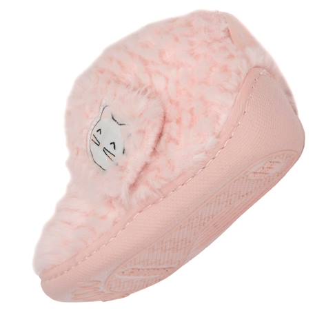 Chaussons bottillons à fermeture à scratch, bon maintien du pied, semelle antidérapante Rose 5 - vertbaudet enfant 