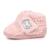 Chaussons bottillons à fermeture à scratch, bon maintien du pied, semelle antidérapante Rose 3 - vertbaudet enfant 