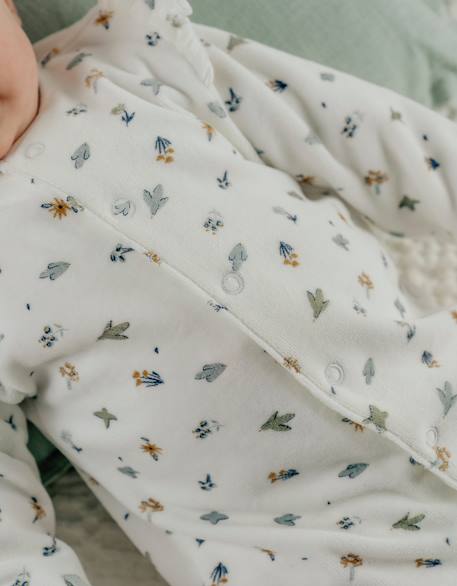 Pyjama bébé en velours imprimé oiseau Blanc 3 - vertbaudet enfant 