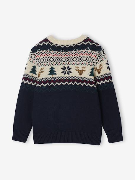 Pull noël jacquard garçon marine 2 - vertbaudet enfant 