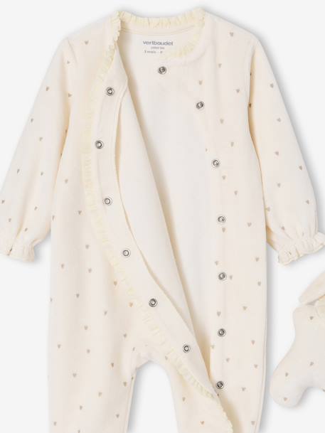 Pyjama bébé + doudou velours coffret cadeau naissance écru 4 - vertbaudet enfant 
