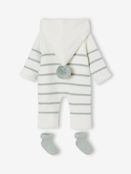 Ensemble bébé combinaison + chaussettes coffret cadeau naissance vert sauge 3 - vertbaudet enfant 