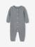 Combinaison naissance en tricot texturé vert de gris 3 - vertbaudet enfant 