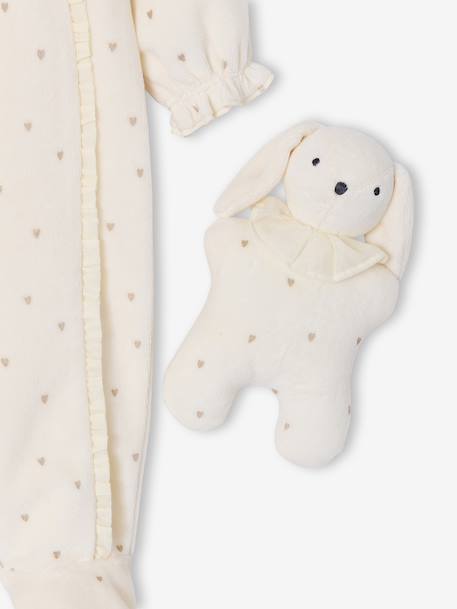 Pyjama bébé + doudou velours coffret cadeau naissance écru 3 - vertbaudet enfant 