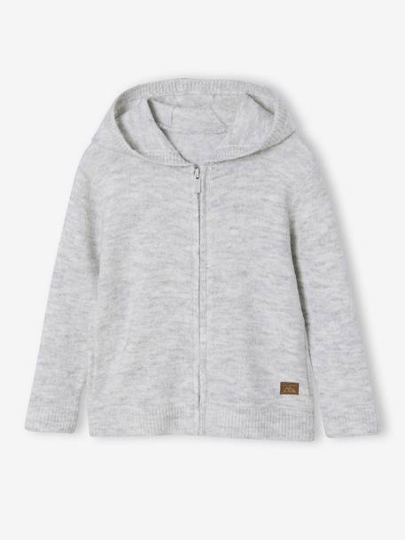 Gilet zippé à capuche garçon gris chiné 1 - vertbaudet enfant 