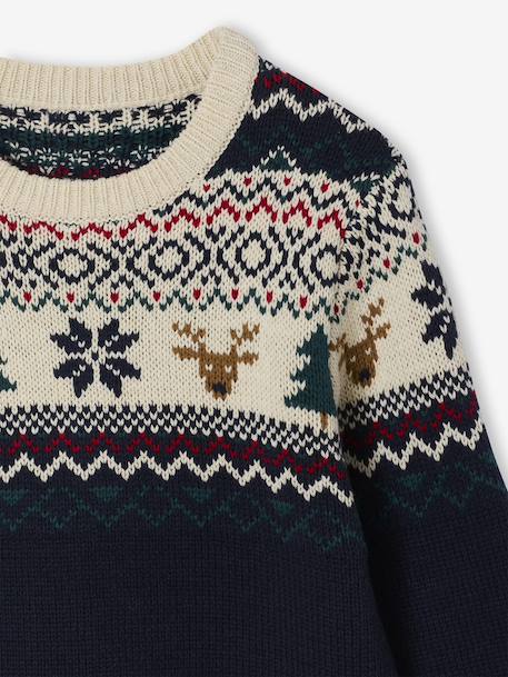 Pull noël jacquard garçon marine 3 - vertbaudet enfant 