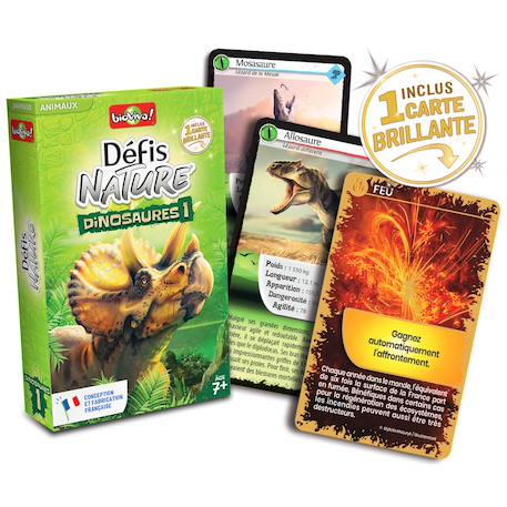 Jeu de cartes - défis nature -  dino 1 -  version 2022 -  fabriqué en france MULTICOLORE 3 - vertbaudet enfant 