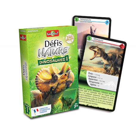 Jeu de cartes - défis nature -  dino 1 -  version 2022 -  fabriqué en france MULTICOLORE 2 - vertbaudet enfant 
