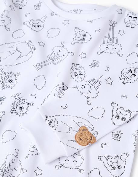 Pyjama à colorier émotions Blanc 4 - vertbaudet enfant 