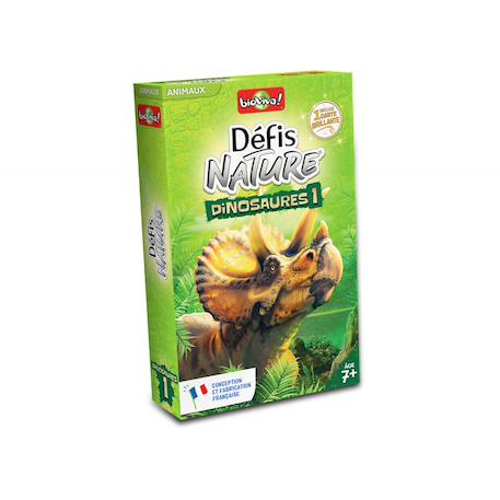 Jeu de cartes - défis nature -  dino 1 -  version 2022 -  fabriqué en france MULTICOLORE 1 - vertbaudet enfant 