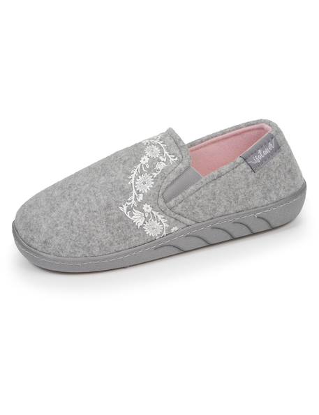 Chaussons mocassins enfilage facile, semelle ergonomique confort Gris chiné 6 - vertbaudet enfant 