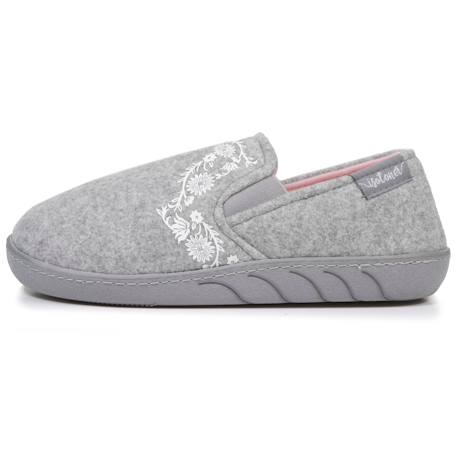 Chaussons mocassins enfilage facile, semelle ergonomique confort Gris chiné 3 - vertbaudet enfant 