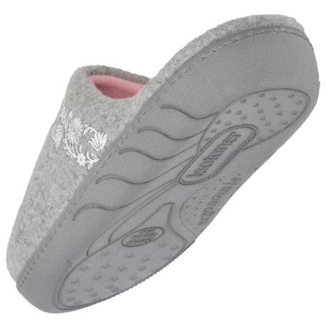 Chaussons mules en tissu polaire, semelle ergonomique confort Gris chiné 5 - vertbaudet enfant 