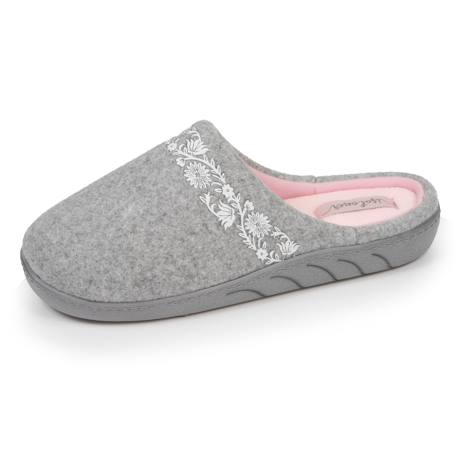 Chaussons mules en tissu polaire, semelle ergonomique confort Gris chiné 1 - vertbaudet enfant 