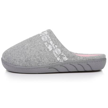 Chaussons mules en tissu polaire, semelle ergonomique confort Gris chiné 3 - vertbaudet enfant 