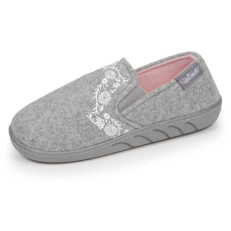 Chaussons mocassins enfilage facile, semelle ergonomique confort Gris chiné 1 - vertbaudet enfant 