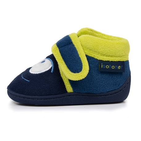 Chaussons bottillons à fermeture à scratch, bon maintien du pied, semelle antidérapante Marine 3 - vertbaudet enfant 