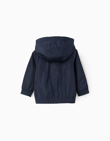 Coupe-vent avec capuche amovible Bleu foncé 3 - vertbaudet enfant 