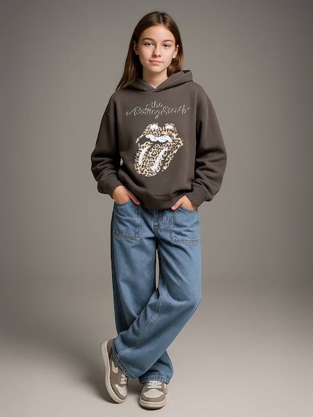 Sweat The Rolling Stones fille à capuche anthracite 5 - vertbaudet enfant 
