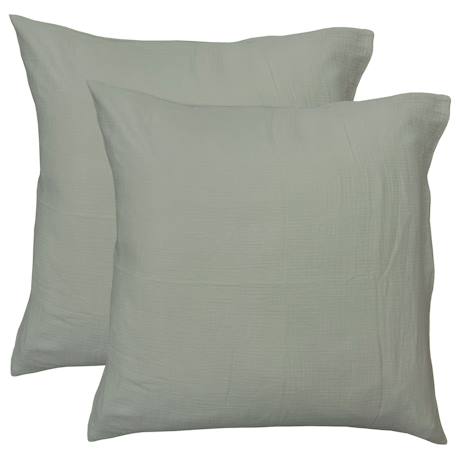Parure de lit unie en coton, gaze de coton Blanc+Bleu horizon+Caramel+Chocolat+Lichen+Naturel+Terre cuite 24 - vertbaudet enfant 