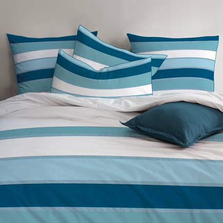 Parure de lit imprimée 100% coton, tendance océane Bleu 3 - vertbaudet enfant 