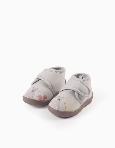 Pantoufles avec imprimé Gris clair 1 - vertbaudet enfant 
