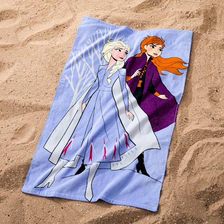 Serviette de bain et de plage imprimée 100% coton, disney home frozen sisters Violet 2 - vertbaudet enfant 
