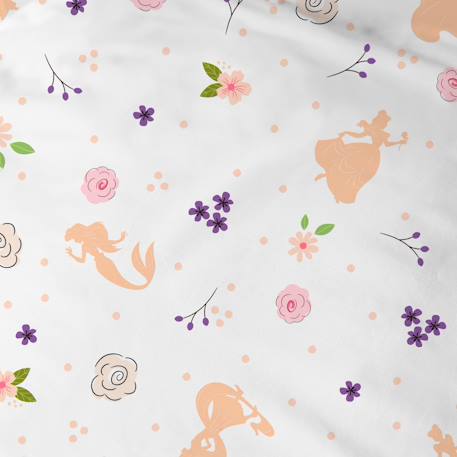 Drap housse imprimé 100% coton, disney home princesse bal Blanc 2 - vertbaudet enfant 