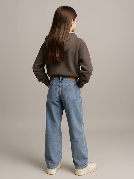 Jean large poches charpentier fille bleu moyen+denim gris 7 - vertbaudet enfant 