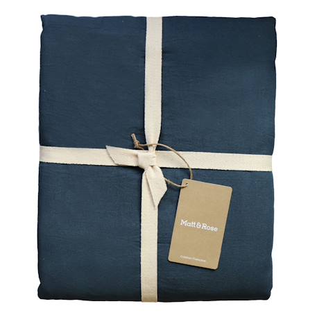Housse de couette unie en coton, coton lavé Blanc+Bleu glacier+Bleu nuit+Caramel+Lichen+Lin+Miel+Nude+Terre cuite 12 - vertbaudet enfant 