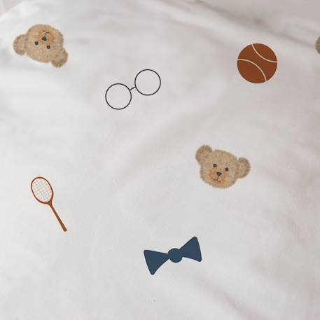 Drap-housse imprimé 100% coton, teddy bear Beige 3 - vertbaudet enfant 