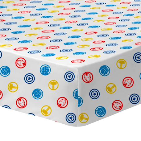 Drap-housse imprimé 100% coton, avengers home team Blanc 1 - vertbaudet enfant 