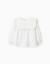 Chemisier en coton avec volants et broderies Blanc 1 - vertbaudet enfant 