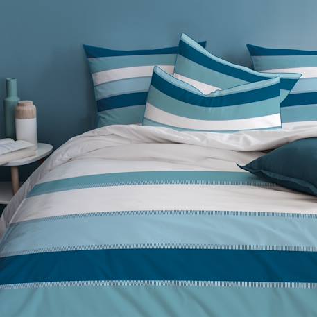 Parure de lit imprimée 100% coton, tendance océane Bleu 1 - vertbaudet enfant 