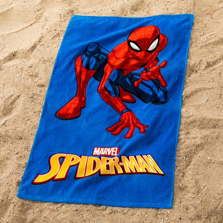 Serviette de bain et de plage imprimée 100% coton, spiderman super hero Bleu marine 2 - vertbaudet enfant 