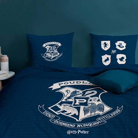 Parure de lit imprimée 100% coton, harry potter preppy Bleu nuit 5 - vertbaudet enfant 